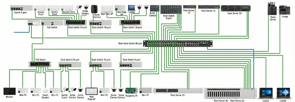 Schematisch overzicht van het netwerk